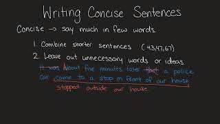 Writing Concise Sentences [upl. by Hickie]