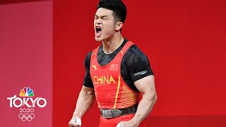 Chinas Shi lifts combined 80248 POUNDS for new world record  Tokyo Olympics  NBC Sports [upl. by Hanah]