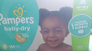 Pampers Baby Dry Size 6 Diapers Unboxing 144 Count Club Box [upl. by Adriena454]