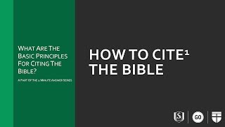 How to Cite the Bible [upl. by Cyd218]