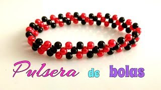 PULSERA franjas DIAGONALES hecha CON BOLAS [upl. by Rheta]