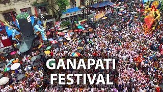 Ganapati FestivalGanesh Chaturthi in Mumbai  Aerial India  CNA Insider [upl. by Neenaej753]