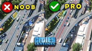 Cities Skylines How To Build A Realistic Highway Exit Ramp [upl. by Nylidam]