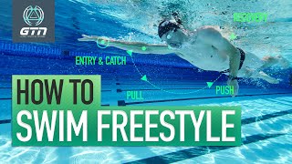 How To Swim Freestyle  Technique For Front Crawl Swimming [upl. by Blackmun]