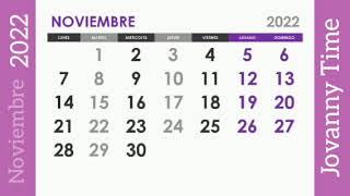 Calendario  Noviembre 2022 [upl. by Yeuh]