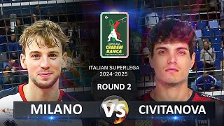 Milano vs Civitanova  Italian Volleyball SuperLega 20242025 [upl. by Kcirednek]