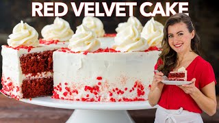 RED VELVET CAKE RECIPE with Cream Cheese Frosting [upl. by Arad]