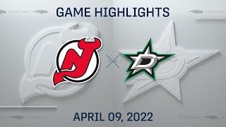 NHL Highlights  Devils vs Stars  Apr 9 2022 [upl. by Ahsitul28]