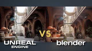 Blender Vs Unreal Engine 5 I render comparison [upl. by Bidle]