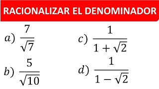 RACIONALIZAR EL DENOMINADOR [upl. by Nahij614]