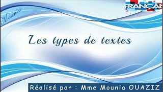 Les différents types de textes [upl. by Vandervelde]