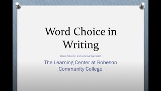 Word Choice in Writing [upl. by Brightman716]