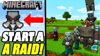 Minecraft How to Start a Pillager Raid Village and Pillage 1144 Tutorial [upl. by Merta]