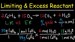 Stoichiometry  Limiting amp Excess Reactant Theoretical amp Percent Yield  Chemistry [upl. by Burkhard]