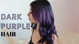 HOW TO DARK PURPLE HAIR DYEING At home [upl. by Niai]