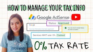 YouTube Tax Info  HOW TO ADD TAX INFORMATION IN GOOGLE ADSENSE  2022  Tagalog Tutorial [upl. by Helgeson]