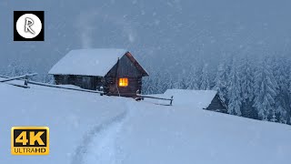 Snowstorm Blizzard amp Howling Winds  10 Hours Relaxing Sounds for Sleep Insomnia Wooden Cabin 4K [upl. by Massimiliano]