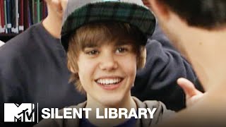 Justin Bieber amp Asher Roth Take on the Silent Library  MTV Vault [upl. by Ennahteb]