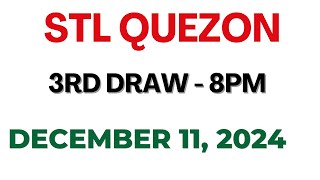 STL Quezon 3rd draw result today live 11 December 2024 [upl. by Ateekan]