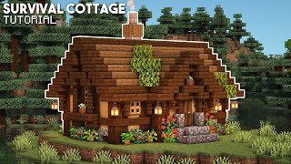 Minecraft How to Build an Aesthetic Cottage  Survival House Tutorial CottagecoreFairycore [upl. by Anaeirb919]