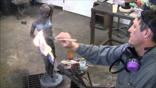 How to Patina a Bronze Sculpture 107 [upl. by Leuqram]