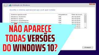 RESOLVIDO Instalação do Windows 10 não mostra opção para escolher versão [upl. by Nylesoy]