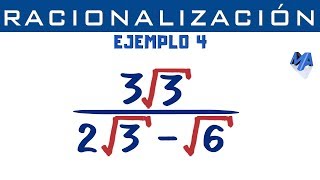 Racionalización de denominadores  Ejemplo 4 Binomio [upl. by Hahnke356]