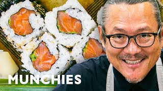 How To Make Sushi with Iron Chef Morimoto [upl. by Karlow728]