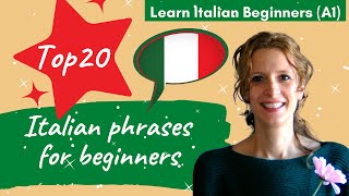 0 Learn Italian Beginners A1 Top 20 Italian phrases for beginners [upl. by Swirsky]