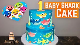 Baby Shark Cake  Using Edible Image [upl. by Neel]