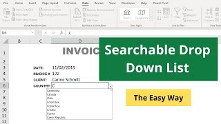 Searchable DropDown List in Excel  The Easy Way [upl. by Nnaharas247]