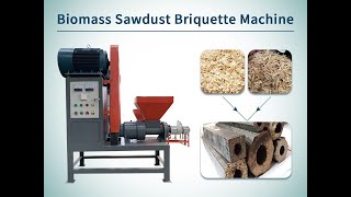 Sawdust Briquette Machine  Biomass Briquette Press Machine [upl. by Cohlier]