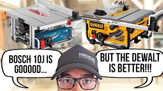 Bosch GTS10J vs DeWALT DWE7492 Table Saw Review [upl. by Lundberg]