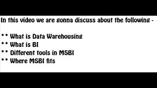 MSBI Training Part 1 [upl. by Nahgrom]