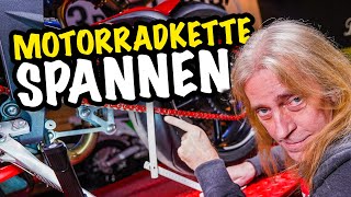 SO spannst du DEINE Motorradkette – HOW TO [upl. by Morez913]