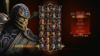 Mortal Kombat 9  Expert Arcade Ladder Scorpion3 RoundsNo Losses [upl. by Merceer427]