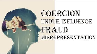 Coercion Undue Influence Fraud Misrepresentation  Indian Contract Act 1872  Law Guru [upl. by Markowitz361]