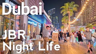 Dubai 4K Night Life JBR  Jumeirah Beach Residence  Night Walking Tour 🇦🇪 [upl. by Narual367]