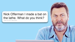 Nick Offerman Replies to Fans on the Internet  Actually Me  GQ [upl. by Yuht]