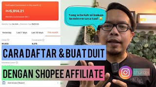 Cara Daftar amp Buat Duit Dengan Shopee Affiliate [upl. by Hinckley753]