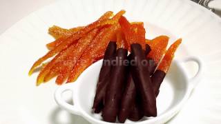 Orangette Recipe How to make candied orange peels chocolate covered [upl. by Eudocia841]