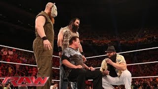 The Wyatt Family and The Shield come facetoface Raw Feb 17 2014 [upl. by Rebak]