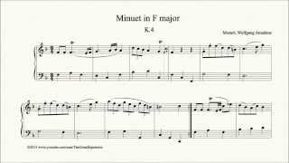 Mozart Minuet in F major K4 Piano [upl. by Lolande]