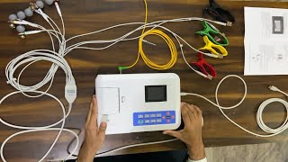 How to use ECG machine Contec 3 channel ECG CMS300GA setup and installation with all settings [upl. by Monaco]