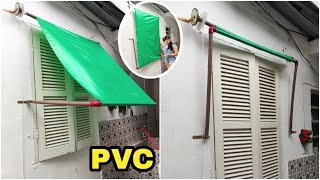 Toldo retrátil de PVC Abre 90° e 180° Fácil e barato Passo a passo [upl. by Slemmer]