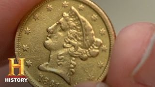 Pawn Stars 1861 Half Eagle Coin  History [upl. by Nohpets]