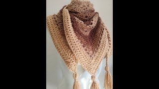 BUFANDA TRIANGULAR O CUELLO TIPO PASHMINA Tejida a Crochet [upl. by Asilanom910]