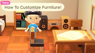 Animal Crossing New Horizons How To Customize Furniture [upl. by Latimer]