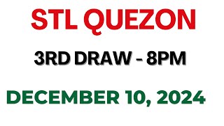 STL Quezon 3rd draw result today live 10 December 2024 [upl. by Aihsenet]