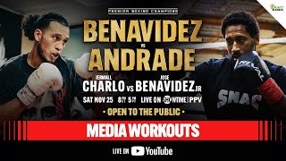 Benavidez vs Andrade MEDIA WORKOUTS [upl. by Llevaj]